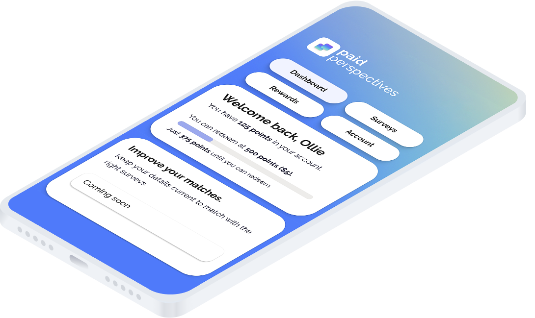 Paid Perspectives mobile interface